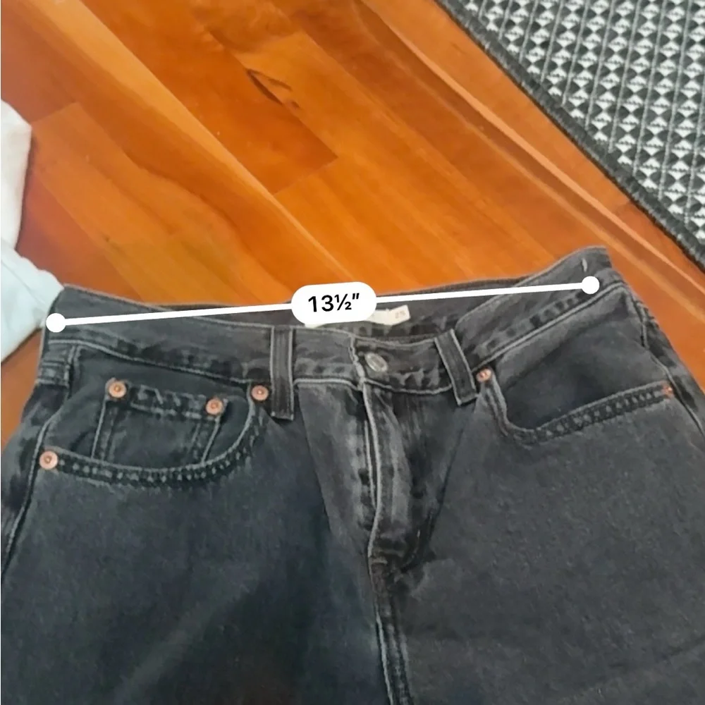 Levi's black low pro straight baggy low loose Women's Black Jeans size 25 - Picture 10 of 11